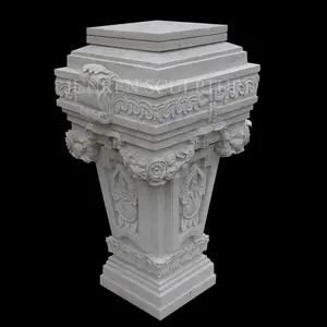 यूरोपीय शैली सजावटी संगमरमर स्तंभ संगमरमर स्तंभ के लिए संगमरमर कुरसी आधार मूर्ति मूर्तिकला