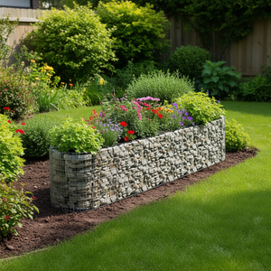 Jardinière surélevée en gabion 197 x 39,4 x 39,4 pouces en fer galvanisé argenté pour légumes - Product Image 2