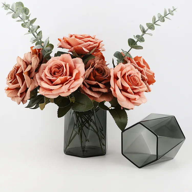 Florero de cristal para decoración del hogar, ODM/OEM