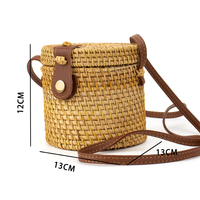 Sac à main de plage en paille naturelle pour femme, mignon et de haute qualité, petit sac bandoulière tissé à la main en rotin