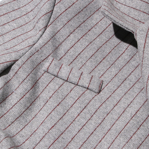 <span class=keywords><strong>Blazer</strong></span> asimmetrico a righe grigie a maniche lunghe in poliestere completo scollo a V giacca <span class=keywords><strong>donna</strong></span> con bottone - Product Image 6