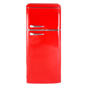 210L A+ Energiezuinige Rode <span class=keywords><strong>Retro</strong></span> Stijl Koelkast Tweedeurs Bovenvriezer Dubbele Deur Koelkast - Product Image 3