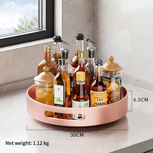 Étagère à épices rotative en acier au carbone facile à nettoyer avec plateau amovible, étagère de rangement pour la cuisine - Product Image 1