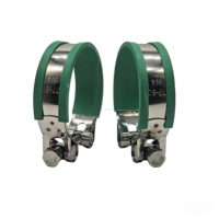 Collier de serrage pour tuyau de marque TJTF, en acier inoxydable galvanisé de haute qualité, robuste, à boulon unique, doublé de caoutchouc, métrique/pouce, personnalisé