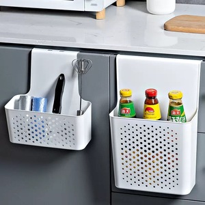 Cesta de almacenamiento colgante para puerta de armario de cocina, organizador montado en la pared, tamaño rectangular, pequeño y grande, para almacenamiento en cocina y baño - Product Image 1