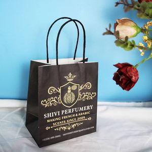 ถุงกระดาษคราฟท์สีน้ำตาลขาวรีไซเคิลเป็นมิตรกับสิ่งแวดล้อม พิมพ์โลโก้ตามสั่ง สำหรับบรรจุภัณฑ์อาหาร ของขวัญ ช้อปปิ้ง พร้อมหูหิ้ว - Product Image 3
