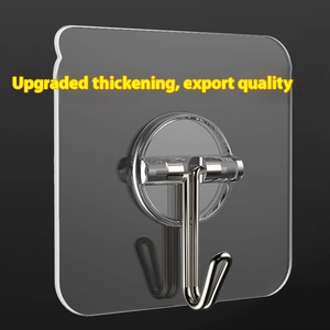 Chất Lượng Cao Lưu Trữ Nhà Bếp Kim Loại Trong Suốt Khóa Móc Móng Tay Miễn Phí Tự Dính Tường Móc Cho Phòng Tắm Và Nhà Bếp - Product Image 5