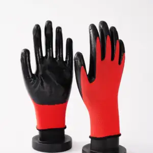Wholesale Price Examination 34874 Foam Palm Gloves Gray Large Nitrile Coated Glove