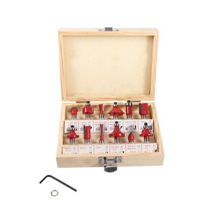 12-Piece Woodworking Milling Cutter Set 6mm 12mm Shank Carbide Single Flute For Engraving <b>Machine</b> Edge <b>Trimming</b> - Product Image 5
