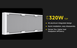 Refroidisseur liquide pour processeur AIO Jungle Leopard PF360 360 mm avec dissipateur thermique en cuivre et aluminium, écran LCD rotatif magnétique de 5,5 pouces, 110,5 CFM - Product Image 2