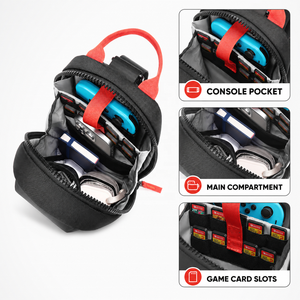Borsa a Tracolla per Console Nintendo <span class=keywords><strong>Switch</strong></span> con Tasche per Schede di Gioco, Resistente con Cerniera, per Viaggi, Sport e Attività all'Aperto - Product Image 2