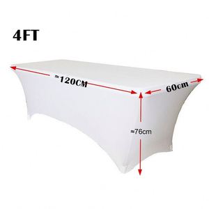 Service d'impression personnalisé, nappe ajustée en tissu coloré de 6 pieds, nappe extensible avec logo imprimé, nappe rectangulaire - Product Image 2