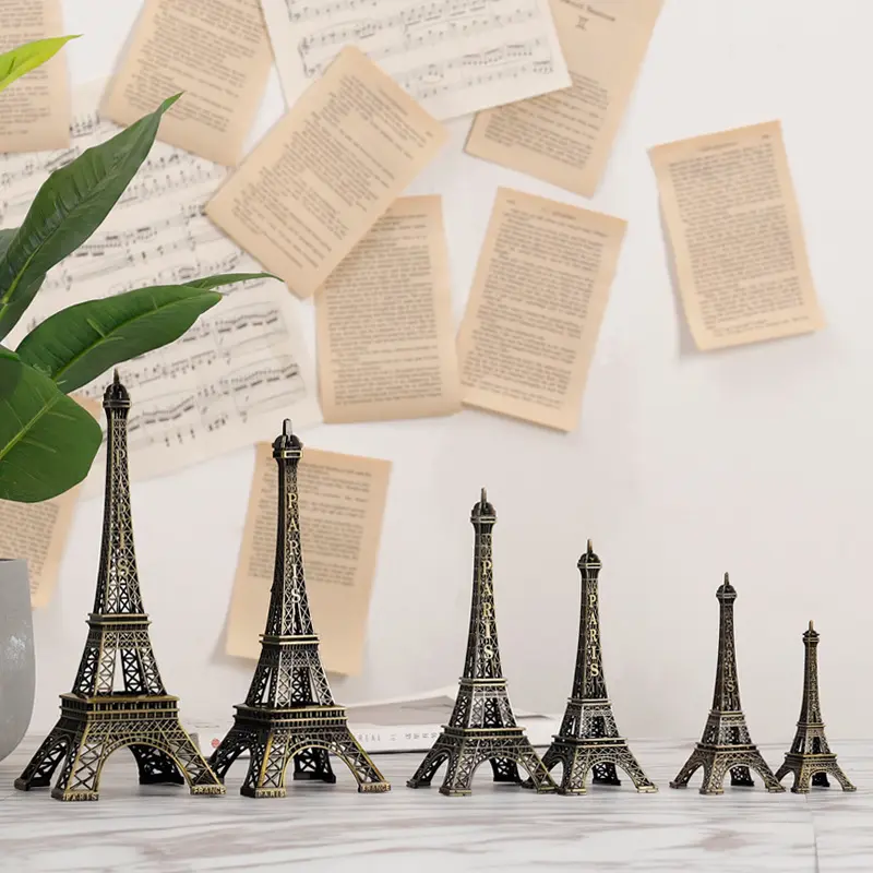 AHMH all'ingrosso metallo torre Eiffel statua figurina Replica centrotavola decorazione della tavola della stanza