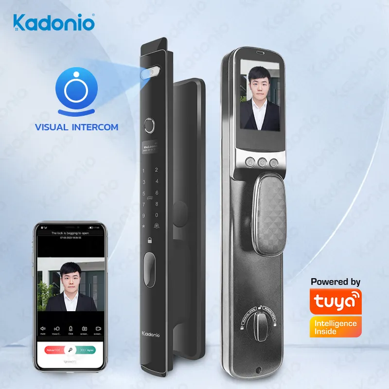 Kadonio completamente automático de seguridad electrónica para el hogar, apartamento, oficina, cámara inteligente, cerradura de puerta inteligente