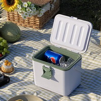 Glacière portable mini de 4,5 L en plastique, personnalisable, pour camping, pique-nique, avec serrure