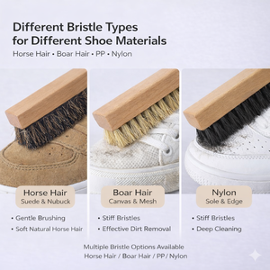 Sneaker-Reinigungsbürsten-Set im Großpack |   Pferdehaar & PP-Borsten |   OEM-Logo verfügbar |   Schuhpflege-Set für Großhandelskäufer - Product Image 3