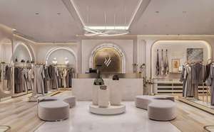 Diseño Interior de Boutique de Ropa para Mujer, Moderno y de Lujo, Muebles de Exhibición Personalizados, Ecológicos, Duraderos, de Alta Calidad, Color Crema - Product Image 5
