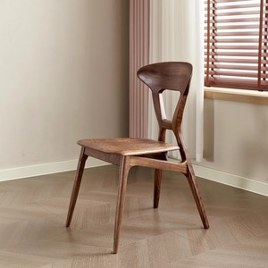 Nordic Minimalist Solid Wood <b>Dining</b> <b>Chair</b> North American Black Walnut Stable Design For <b>Dining</b> Room - Product Image 1
