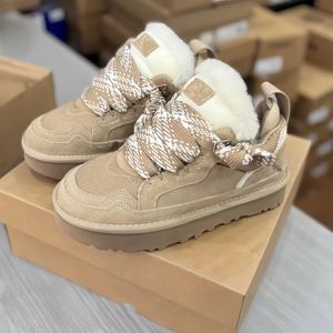 Bottes de neige UGGS pour femmes, de luxe, automne et hiver, de qualité supérieure, en laine, augmentant la taille - Product Image 1