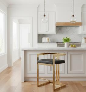 Tabourets de bar contemporains avec revêtement, design minimaliste moderne, siège rembourré doux, hauteur réglable, structure robuste - Product Image 2