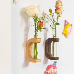 <span class=keywords><strong>Vase</strong></span> de propagation magnétique en verre, pot de fleurs en hêtre et noyer, système hydroponique, décoration moderne et minimaliste pour la maison, écologique, Pioneera - Product Image 3