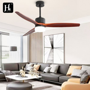 Ventilateur de plafond LED à haut débit d'air, 3 pales en bois massif, ventilateur de plafond LED avec éclairage et télécommande - Product Image 6