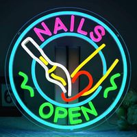 Enseigne néon ouverte « Stock Nails » pour la décoration de salon de manucure, enseigne lumineuse LED pour vernis à ongles pour institut de beauté, enseignes néon personnalisées
