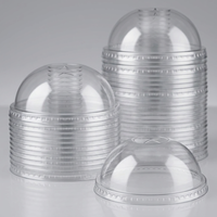 Couvre-boissons transparents en PET Kingstar de 98 mm avec ouvertures pour pailles, pour grands gobelets de boissons froides