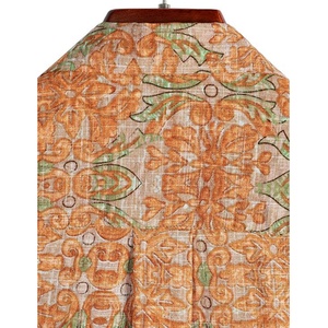 เสื้อเชิ้ตฮาวายพิมพ์ลายดอกไม้สำหรับผู้ชาย ODM แบบสั่งทำพิเศษ มีกระเป๋าหน้า ระบายอากาศได้ดี คอตั้ง แขนสั้น ติดกระดุม เหมาะสำหรับใส่ไปชายหาด สไตล์ทรอปิคอล - Product Image 5
