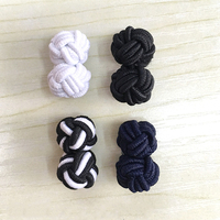 Chaîne ronde élastique noeuds de soie chinoise boutons de manchette français boutons de manchette boutons de manchette