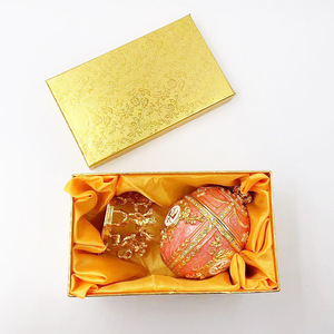 Lớn Kim Loại Hoàng Gia Màu Đỏ Đế Quốc Nga Faberge Trứng Vương Miện Đính Hộp Đồ Trang Sức Trang Trí Nội Thất - Product Image 6