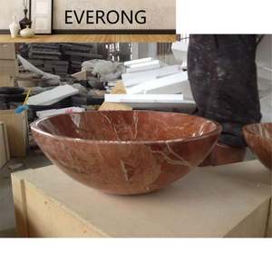 Lavabo redondo de piedra natural, lavabo de mármol rojo <span class=keywords><strong>alicante</strong></span> para Baño - Product Image 5