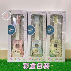 Strumento di simulazione <span class=keywords><strong>Mini</strong></span> quattro corde giocattolo chitarra può giocare illuminazione giocattoli musicali strumento musicale giocattoli per bambini - Product Image 3