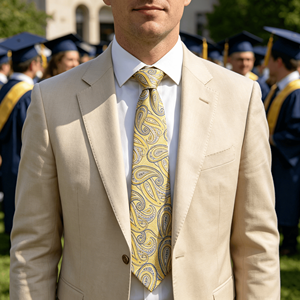 Corbatas para Hombre para Bodas, Corbata de Seda Clásica para Novios, Corbata de Poliéster Jacquard Tejida con Diseño Paisley, Juego de Corbatas para Hombre - Product Image 2