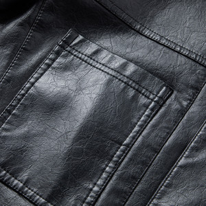 Giacca <span class=keywords><strong>di</strong></span> <span class=keywords><strong>pelle</strong></span> Casual da uomo <span class=keywords><strong>di</strong></span> alta qualità per la primavera e l'autunno antivento e leggera manica lunga giacca invernale-fornitura OEM - Product Image 5