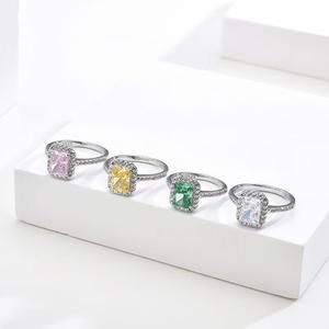 Anillo de Boda de Plata de Lujo para Mujer, Marca <span class=keywords><strong>PHIL</strong></span>, con Zirconia, Engaste Invisible, Moderno, para Compromisos y Fiestas, Joyería Fina - Product Image 1