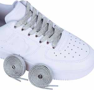 Lacets de chaussures en polyester plat brillant métallique de 10 mm, lacets de chaussures colorés à paillettes - Product Image 2