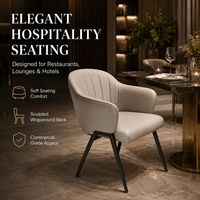 Chaises de salle à manger pour restaurant, fauteuil rembourré moderne avec accoudoirs courbes pour hall d'hôtel, banquet, salon, bar sportif, bistrot, dîner