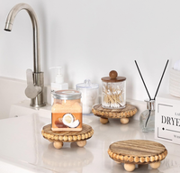 Plateaux de rangement en bois naturel les mieux notés pour la décoration du salon - Présentoir décoratif à un seul niveau pour plantes et bougies