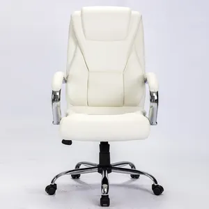 Chaoya Ergonomic Chaise De Bureaux Blanc Computer Chair High Back White Leather Executive Office Desk Chair