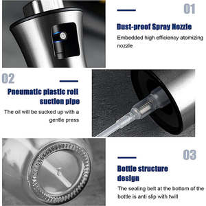 Bouteille pulvérisateur d'<span class=keywords><strong>huile</strong></span> en verre transparent avec échelle graduée 200 ml, pulvérisateur d'<span class=keywords><strong>huile</strong></span> d'olive pour la cuisson, le barbecue, les salades, la friteuse à air, accessoires de cuisine - Product Image 2