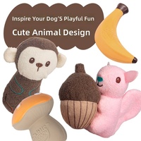Jouet pour chien en peluche latex couineur, motif singe banane paresseux, résistant aux morsures, 9 designs, 100g