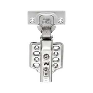 Charnière en acier inoxydable de 3,0 mm d'épaisseur avec amortisseur pour portes d'armoires et placards, design moderne - Product Image 1