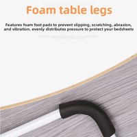 Table de chevet portable pour étudiant, bureau simple pour ordinateur portable avec fente pour cartes et porte-gobelet, petit bureau pour personne paresseuse, bureau de lit pour dortoir