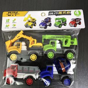 Ensemble de voitures jouets à inertie pour enfants, modèles de pelle mécanique, grue et camion de pompiers, vente en gros pour les stands de rue - Product Image 1