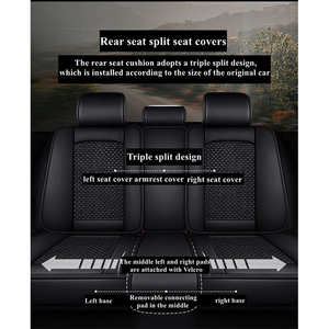 Funda de Asiento de Coche Universal de Cuero de Lujo, Funda Completa para Asiento de Coche, <span class=keywords><strong>Accesorios</strong></span> para Coche - Product Image 6