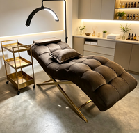 Lit de massage en velours d'acier inoxydable, lit de beauté pour cils, lit de spa facial noir – Vente en gros usine à prix abordable