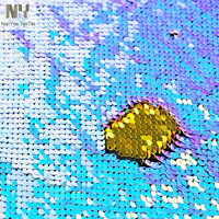 Nanyee Textile brodé, réversible, à effet de couleur changeante, à motifs à motifs espacés de 5 mm, irisé violet-or, épais, pour accessoires textiles de maison