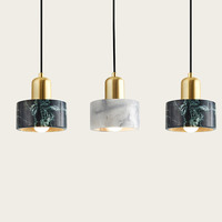Lustre de restaurant en marbre postmoderne, vert et blanc, spot cylindrique naturel, luminaire suspendu, décoration intérieure