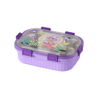 Boîte à lunch isotherme en acier inoxydable pour enfants, avec 3 compartiments, motif de personnage de dessin animé, pour enfants